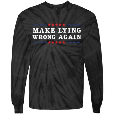 Make Lying Wrong Again Anti Trump Tie-Dye Long Sleeve Shirt