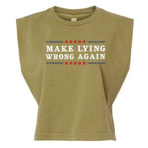 Make Lying Wrong Again Anti Trump Garment-Dyed Women's Muscle Tee