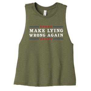 Make Lying Wrong Again Anti Trump Women's Racerback Cropped Tank