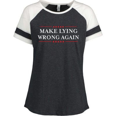 Make Lying Wrong Again Gift Resist Racism Antitrump Enza Ladies Jersey Colorblock Tee