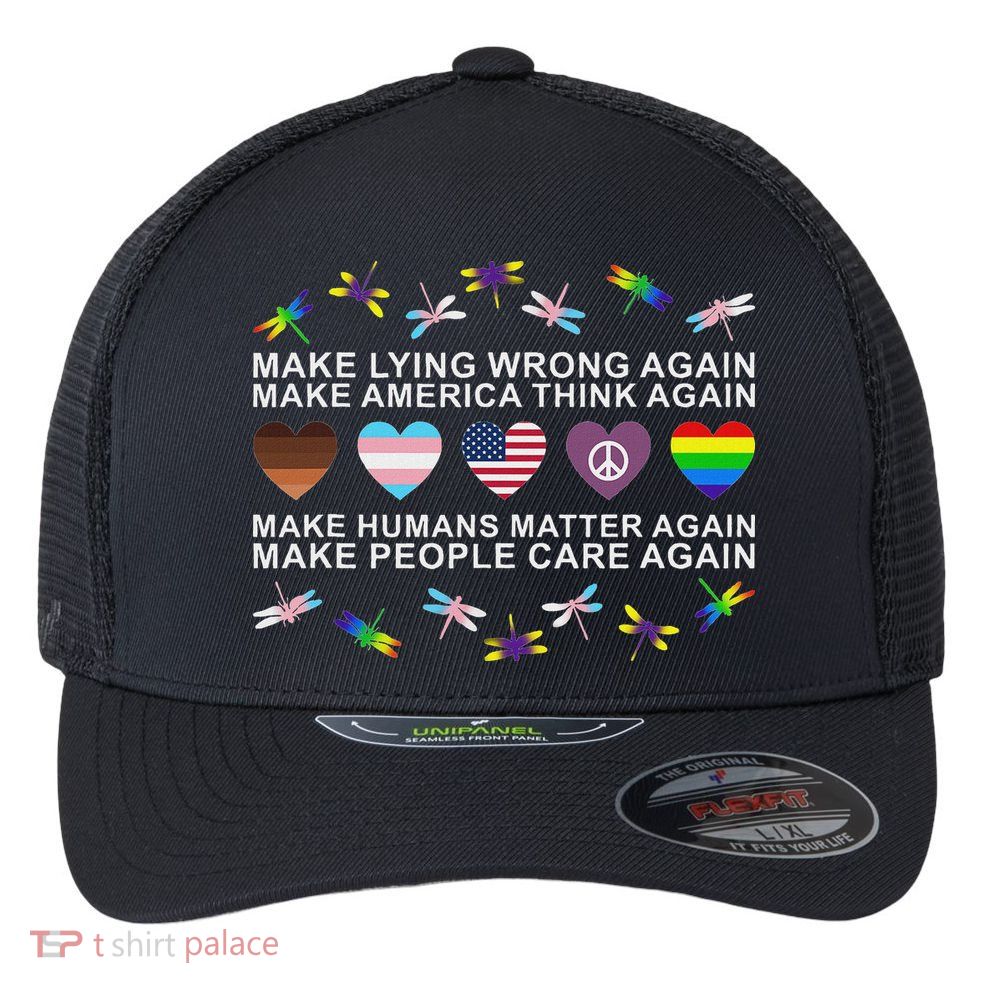 Make Lying Wrong Again Human’S Rights Apparel Flexfit Unipanel Trucker Cap
