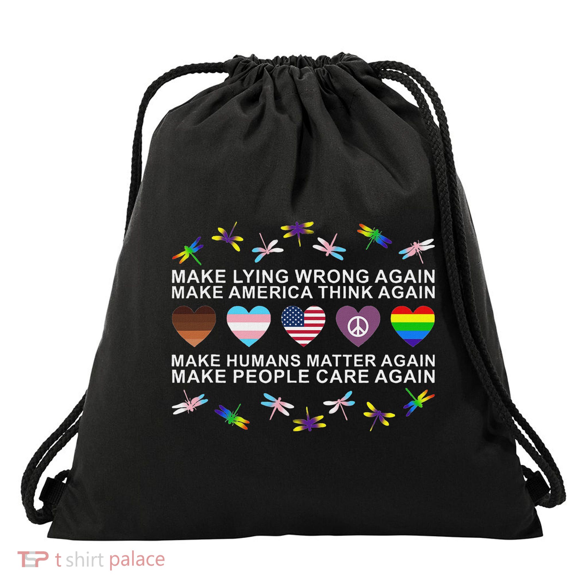 Make Lying Wrong Again Human’S Rights Apparel Drawstring Bag