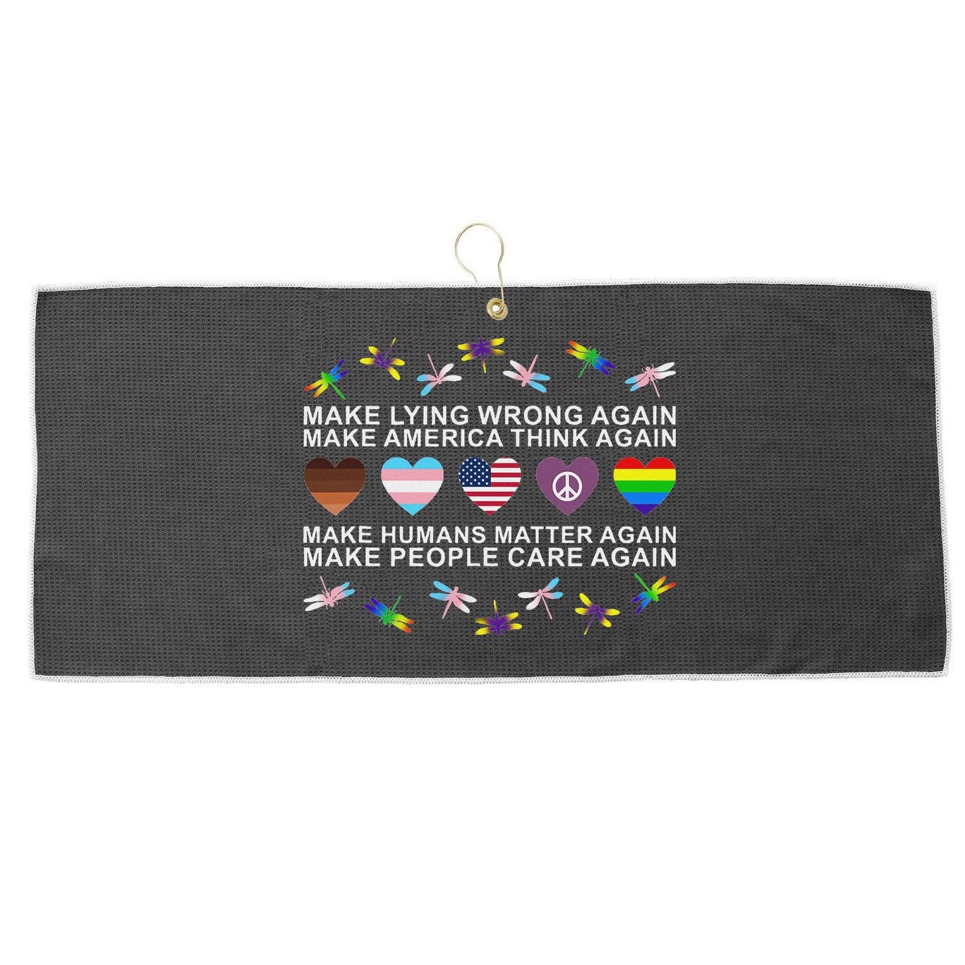 Make Lying Wrong Again Human’S Rights Apparel Large Microfiber Waffle Golf Towel
