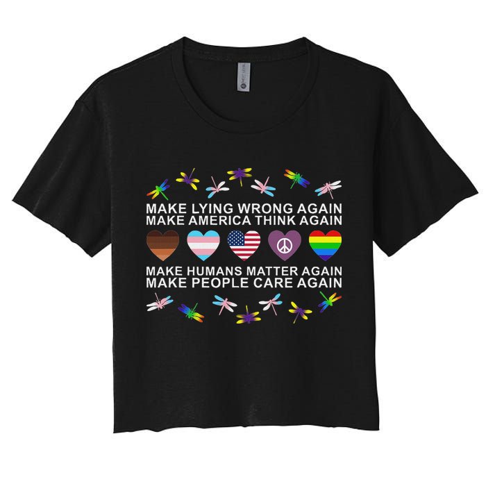 Make Lying Wrong Again Human’S Rights Apparel Women's Crop Top Tee