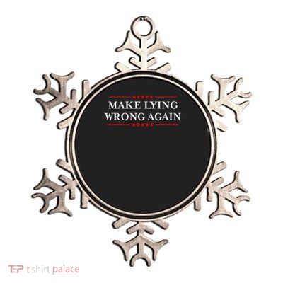 Make Lying Wrong Again Gift Resist Racism Anti-Trump Metallic Star Ornament
