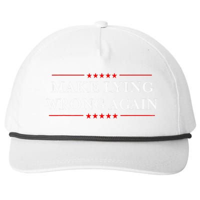 Make Lying Wrong Again Gift Resist Racism Anti Trump Snapback Five-Panel Rope Hat