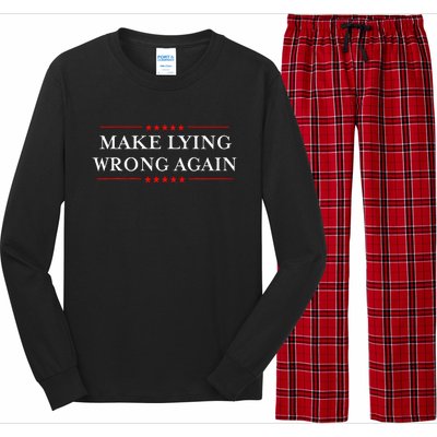 Make Lying Wrong Again Gift Resist Racism Anti Trump Long Sleeve Pajama Set