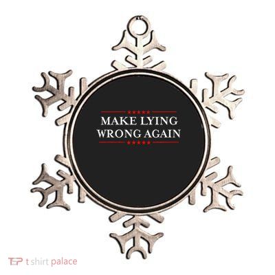 Make Lying Wrong Again Gift Resist Racism Anti Trump Metallic Star Ornament