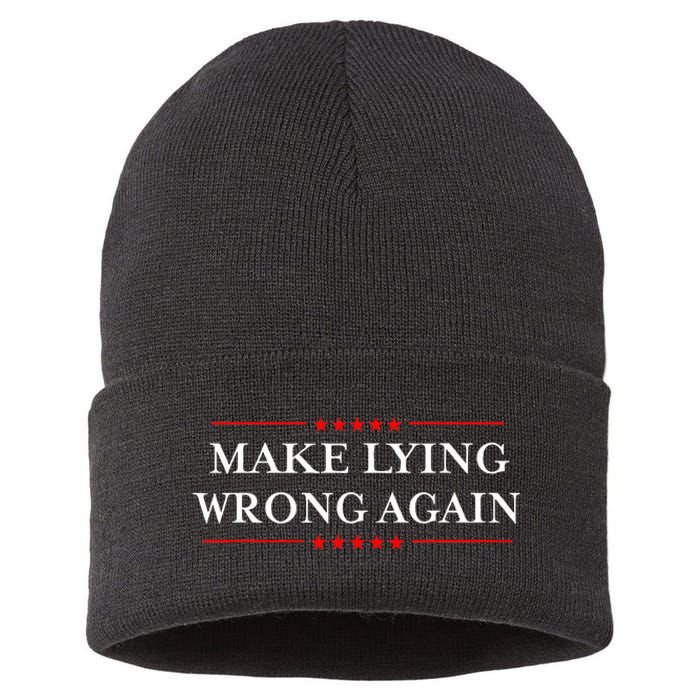 Make Lying Wrong Again Gift Resist Racism Anti Trump Sustainable Knit Beanie