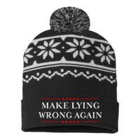 Make Lying Wrong Again Gift Resist Racism Anti Trump USA-Made Snowflake Beanie