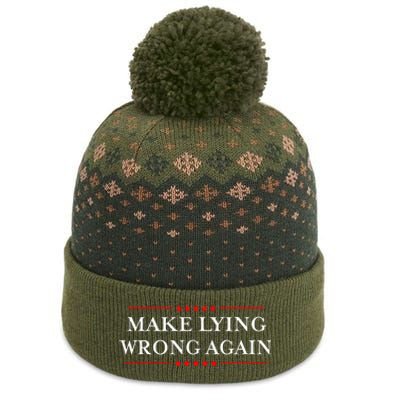 Make Lying Wrong Again Gift Resist Racism Anti Trump The Baniff Cuffed Pom Beanie