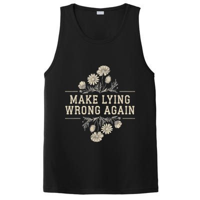 Make Lying Wrong Again Wildflowers Anti Trump Subtle Protest PosiCharge Competitor Tank