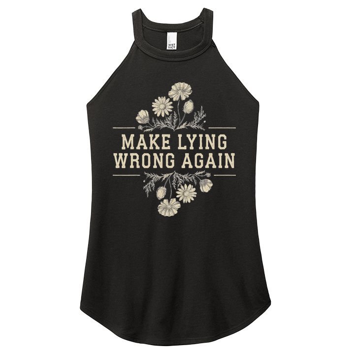 Make Lying Wrong Again Wildflowers Anti Trump Subtle Protest Women's Perfect Tri Rocker Tank