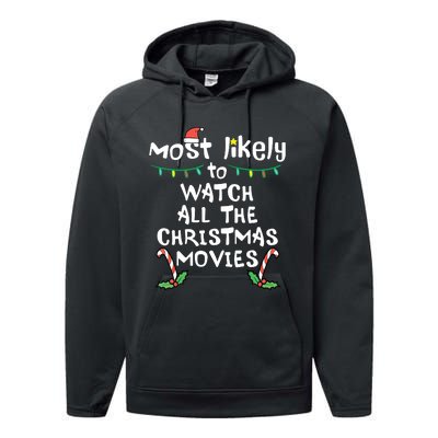 Most Likely Watch Christmas Movie Xmas Family Matching Performance Fleece Hoodie