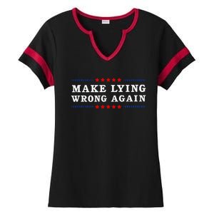 Make Lying Wrong Again Anti Trump Ladies Halftime Notch Neck Tee