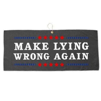 Make Lying Wrong Again Anti Trump Large Microfiber Waffle Golf Towel