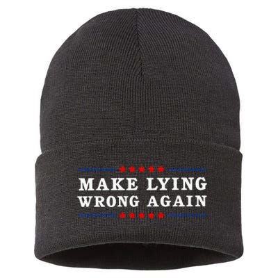 Make Lying Wrong Again Anti Trump Sustainable Knit Beanie