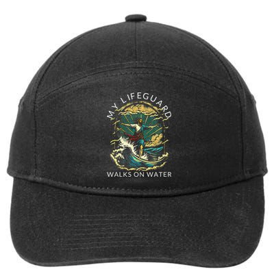 My Lifeguard Walks On Water Christian Faith In Jesus 7-Panel Snapback Hat