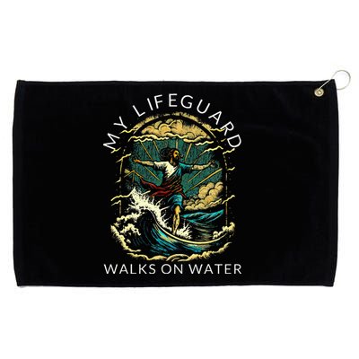 My Lifeguard Walks On Water Christian Faith In Jesus Grommeted Golf Towel