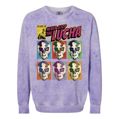 Mexican Lucha Wrestling Colorblast Crewneck Sweatshirt