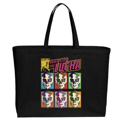 Mexican Lucha Wrestling Cotton Canvas Jumbo Tote