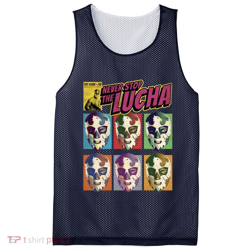 Mexican Lucha Wrestling Mesh Reversible Basketball Jersey Tank