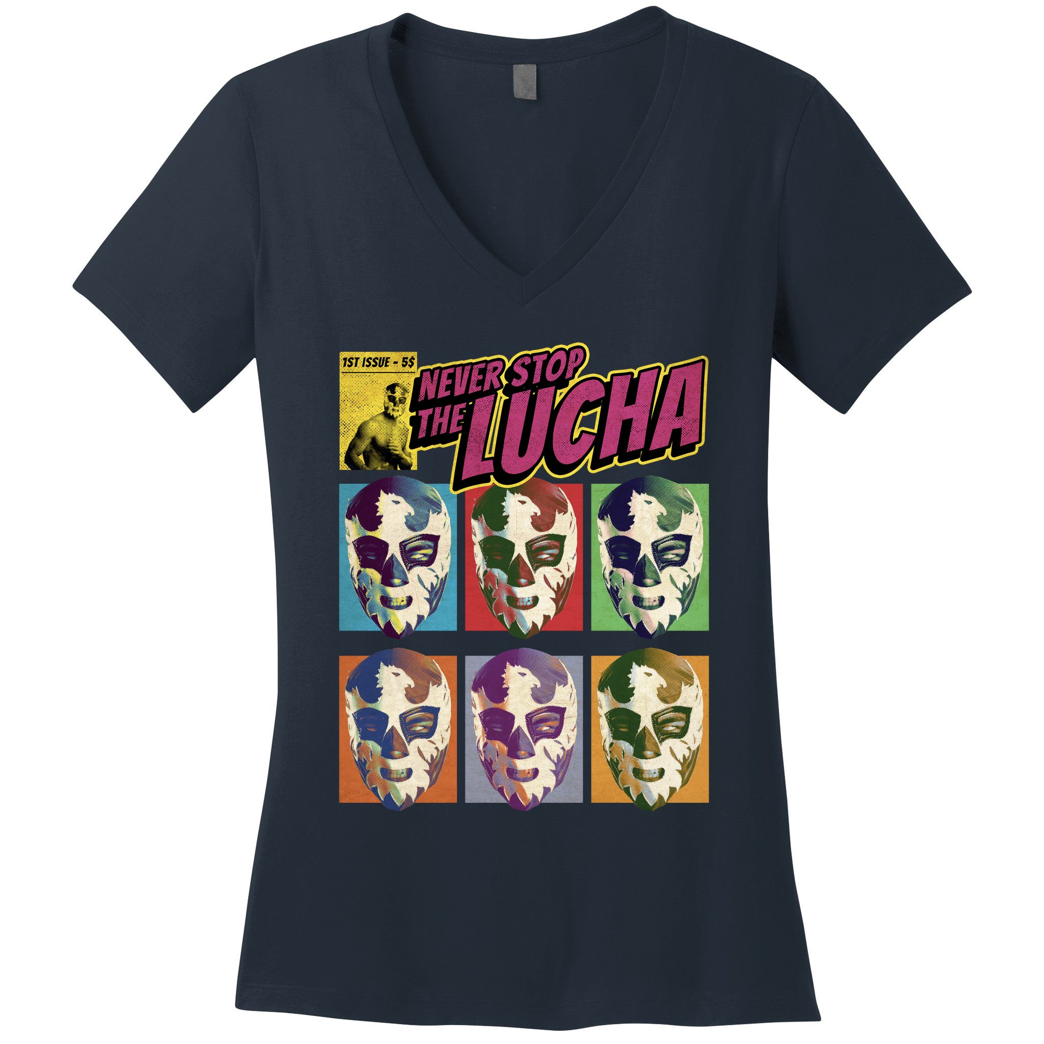 Mexican Lucha Wrestling Women's V-Neck T-Shirt