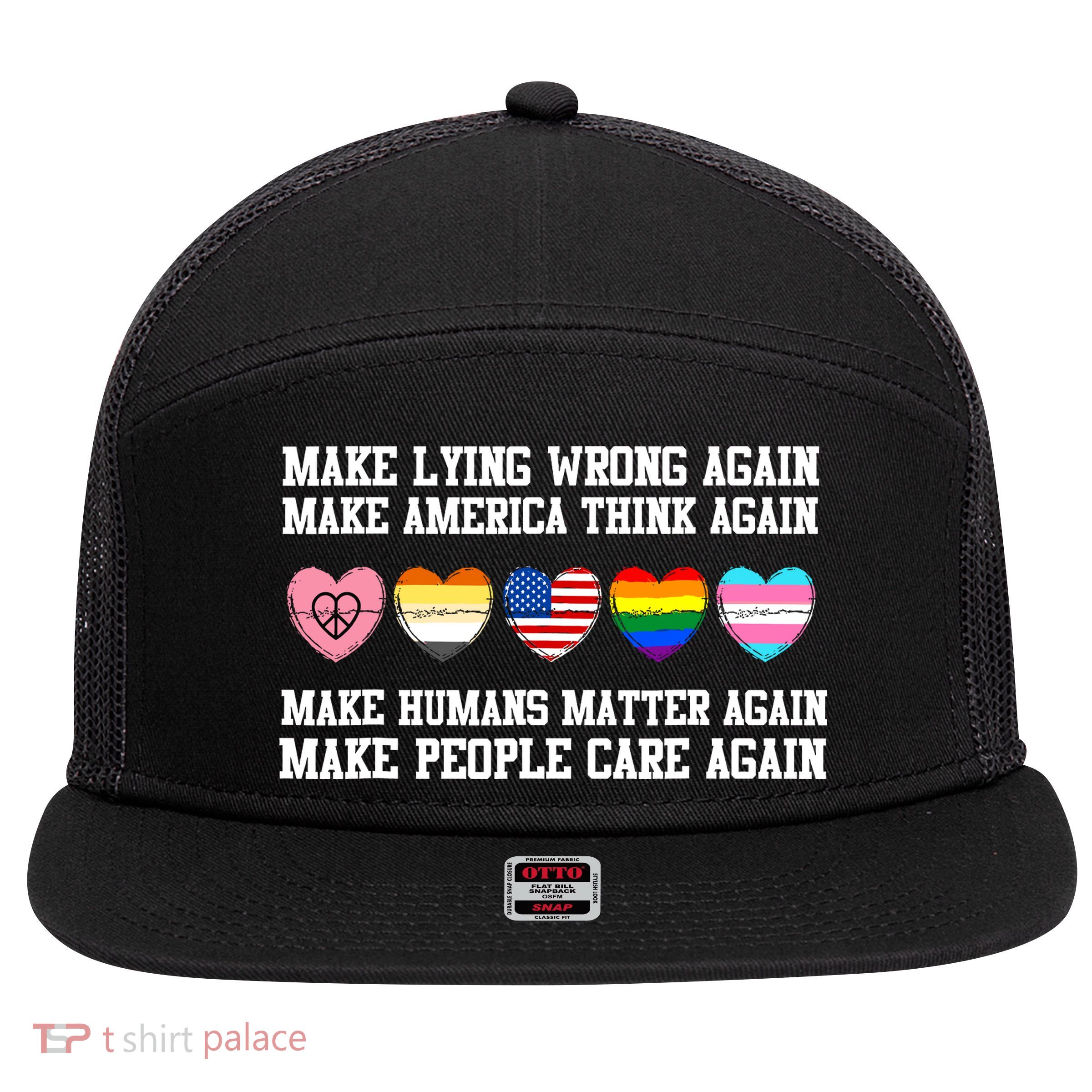 Make Lying Wrong Again Humans Rights Apparel 7 Panel Mesh Trucker Snapback Hat