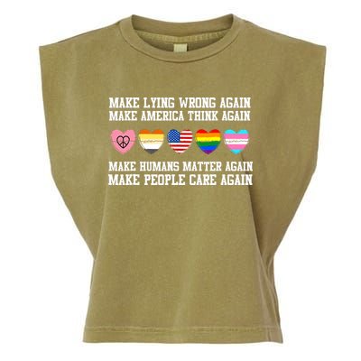 Make Lying Wrong Again Humans Rights Apparel Garment-Dyed Women's Muscle Tee