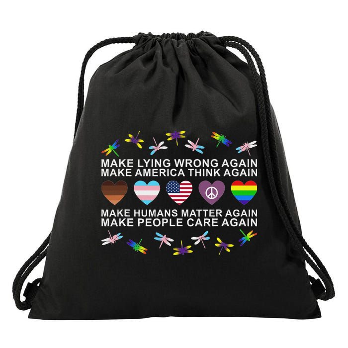 Make Lying Wrong Again Human’S Rights Apparel Drawstring Bag