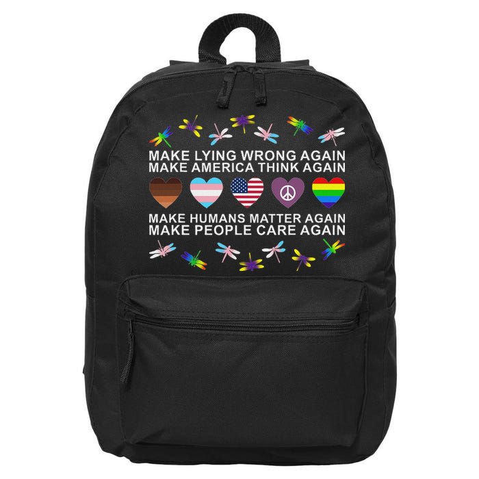 Make Lying Wrong Again Human’S Rights Apparel 16 in Basic Backpack
