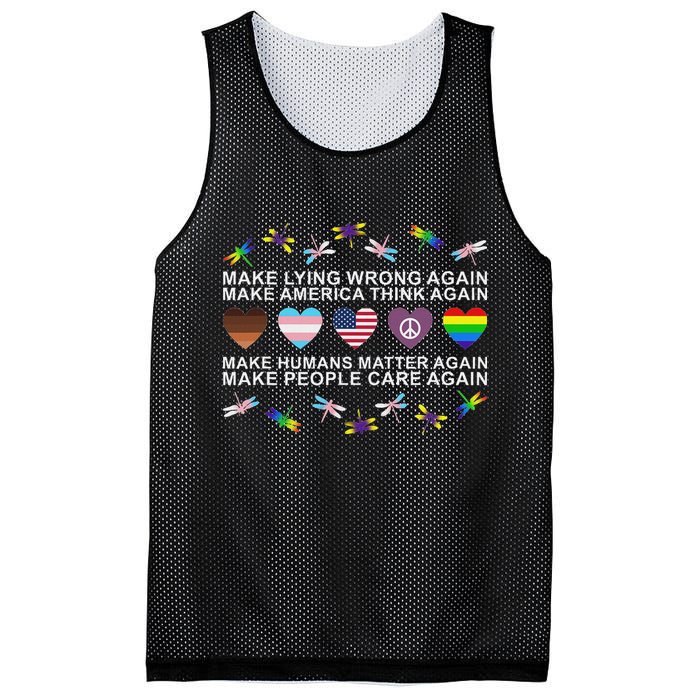 Make Lying Wrong Again Human’S Rights Apparel Mesh Reversible Basketball Jersey Tank