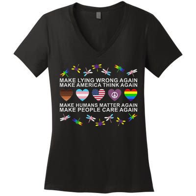 Make Lying Wrong Again Human’S Rights Apparel Women's V-Neck T-Shirt