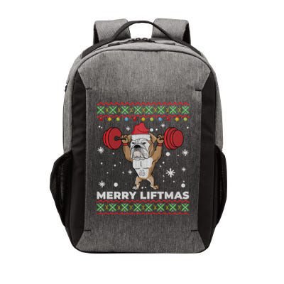 Merry Liftmas Weightlifting And English Bulldog Ugly Sweater Great Gift Vector Backpack