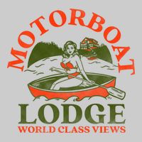 Motorboat Lodge World Class Views. Funny Retro Canoe Pinup Tie-Dye T-Shirt