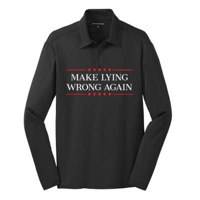 Make Lying Wrong Again Silk Touch Performance Long Sleeve Polo