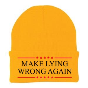 Make Lying Wrong Again Political Election Knit Cap Winter Beanie