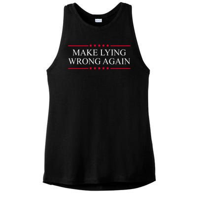 Make Lying Wrong Again Political Election Ladies PosiCharge Tri-Blend Wicking Tank