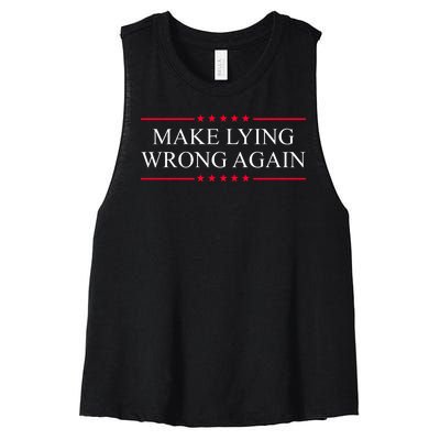 Make Lying Wrong Again Political Election Women's Racerback Cropped Tank