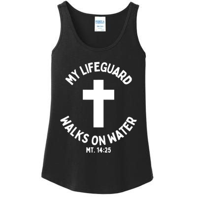 My Lifeguard Walks On Water Jesus Christ Christian Faith Ladies Essential Tank