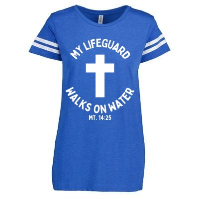 My Lifeguard Walks On Water Jesus Christ Christian Faith Enza Ladies Jersey Football T-Shirt