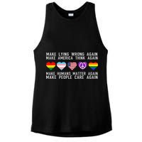 Make Lying Wrong Again Human Rights Sarcastic Statement Ladies PosiCharge Tri-Blend Wicking Tank