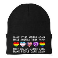 Make Lying Wrong Again Human Rights Sarcastic Statement Beanie