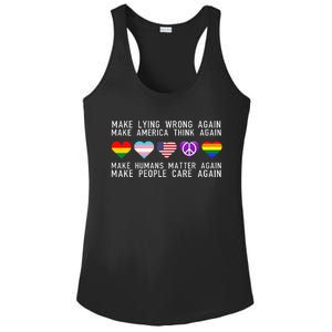 Make Lying Wrong Again Human Rights Sarcastic Statement Ladies PosiCharge Competitor Racerback Tank