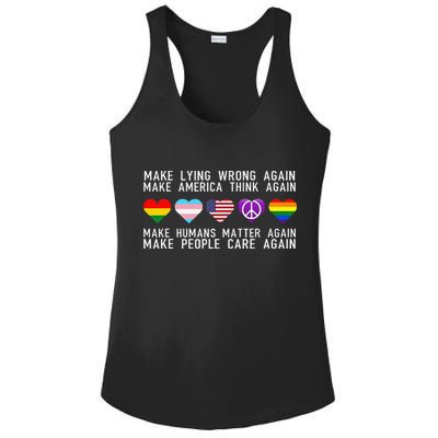 Make Lying Wrong Again Human Rights Sarcastic Statement Ladies PosiCharge Competitor Racerback Tank