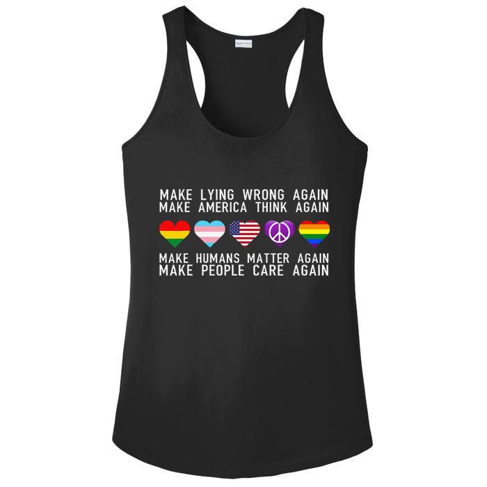 Make Lying Wrong Again Human Rights Sarcastic Statement Ladies PosiCharge Competitor Racerback Tank