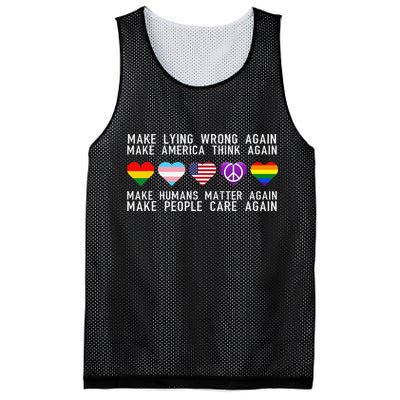 Make Lying Wrong Again Human Rights Sarcastic Statement Mesh Reversible Basketball Jersey Tank