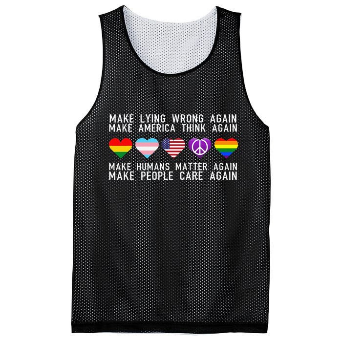 Make Lying Wrong Again Human Rights Sarcastic Statement Mesh Reversible Basketball Jersey Tank