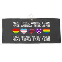 Make Lying Wrong Again Human Rights Sarcastic Statement Large Microfiber Waffle Golf Towel