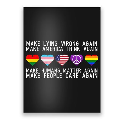 Make Lying Wrong Again Human Rights Sarcastic Statement Poster